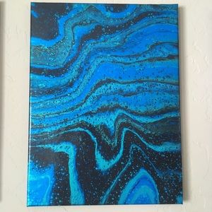 Fluid art acrylic pour art on 12x16